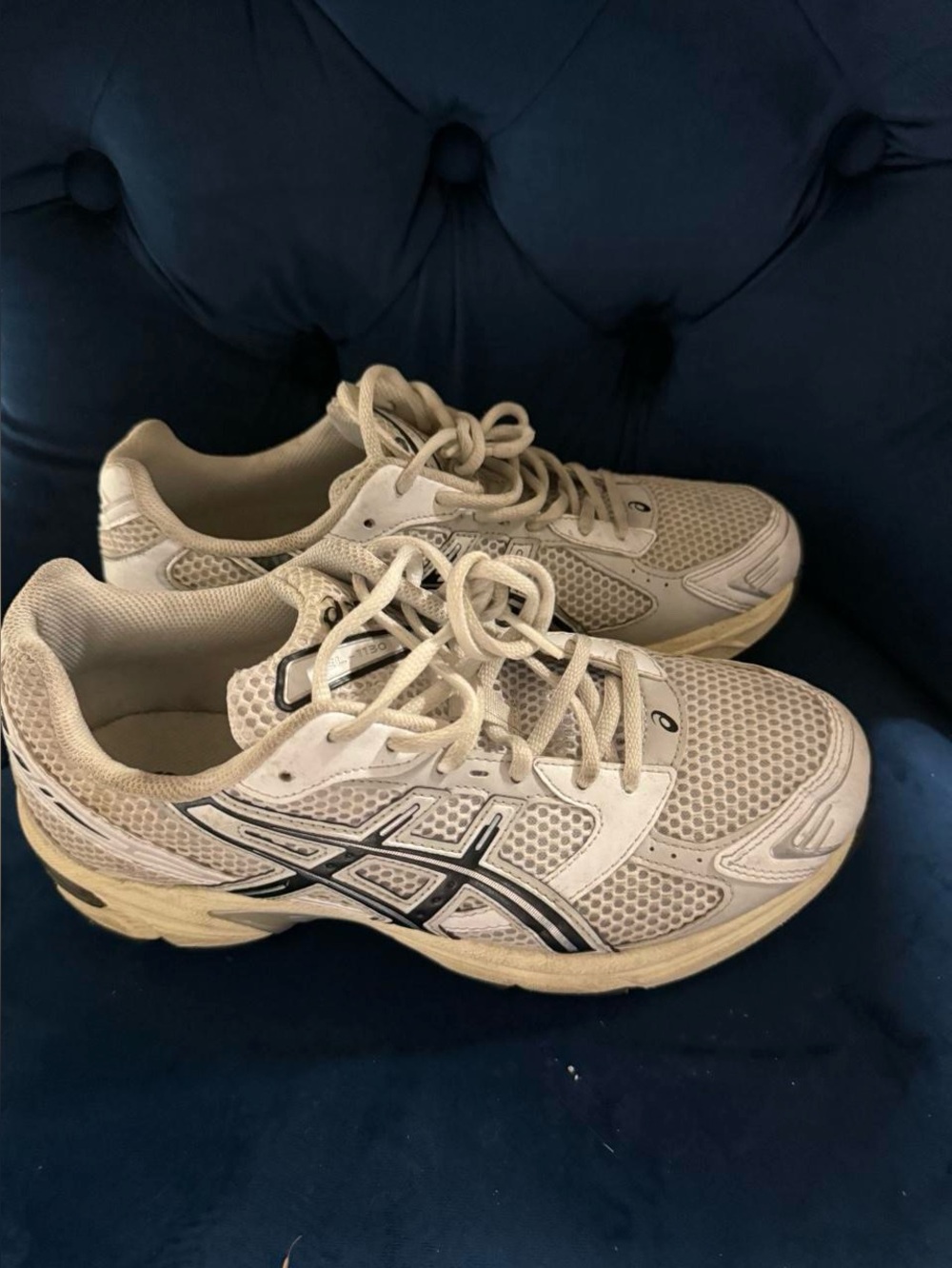 ASICS Athletic Sneakers in Off-White and Black